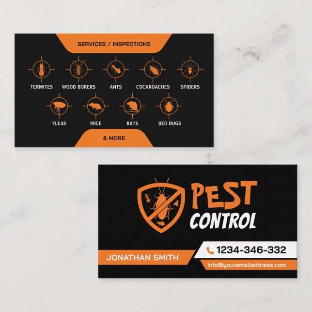 Pest Control Service Visitkort (Fram/baksida)