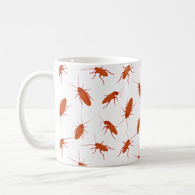 Pest Controller Funny Cockroach Patterned Kaffemugg (Vänster)