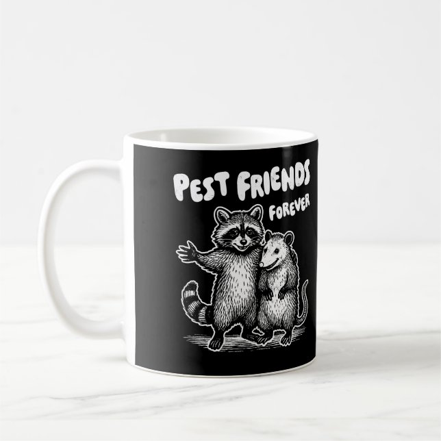Pest Friends For White Print Kaffemugg (Vänster)