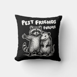 Pest Friends For White Print Kudde