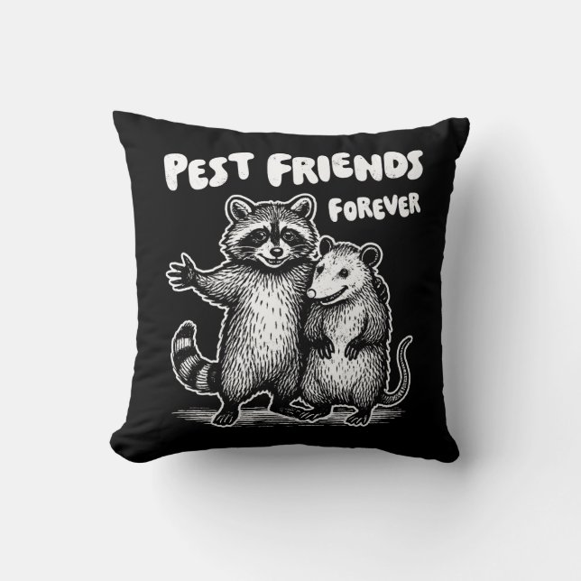 Pest Friends For White Print Kudde (Framsida)