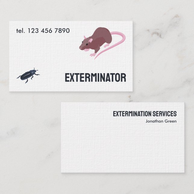 Pest Rodent Exterminator Visitkort (Fram/baksida)