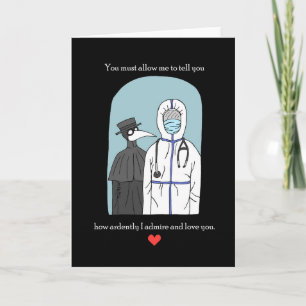 Pestdoktor med COVID läkare Jane Austen citat Kort