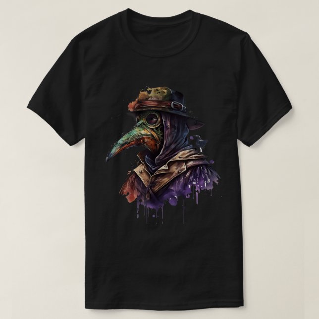 Pestdoktor Rabe - Mittelalter Steampunk Plague Doc T Shirt (Design framsida)