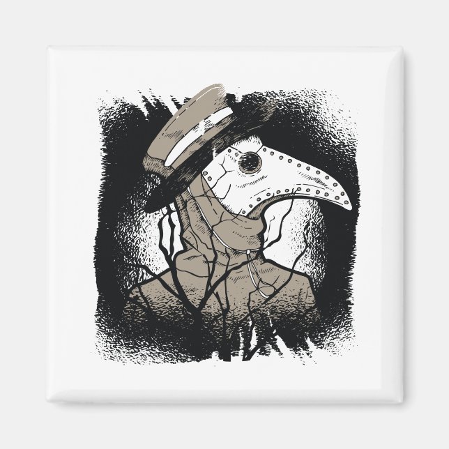 Pestdoktors Halloweenpresent För Kuslig Gothic Fan Magnet (Framsidan)