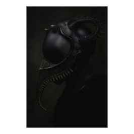 Pestdoktorsmask Obsidianhorn Skräck Fototryck