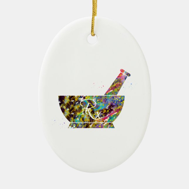 Pestle och Mortar Julgransprydnad Keramik (Framsidan)