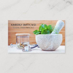 Pestle och Mortar Medicin Visitkort