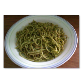 Pesto Basil Pasta Läsande Flash-kort för Vuxnor Bordsnummer