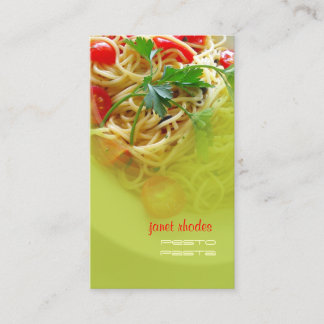 Pesto Pasta + restaurangkort Visitkort