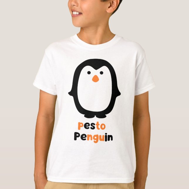 Pesto penguin children T-Shirt (Framsida)