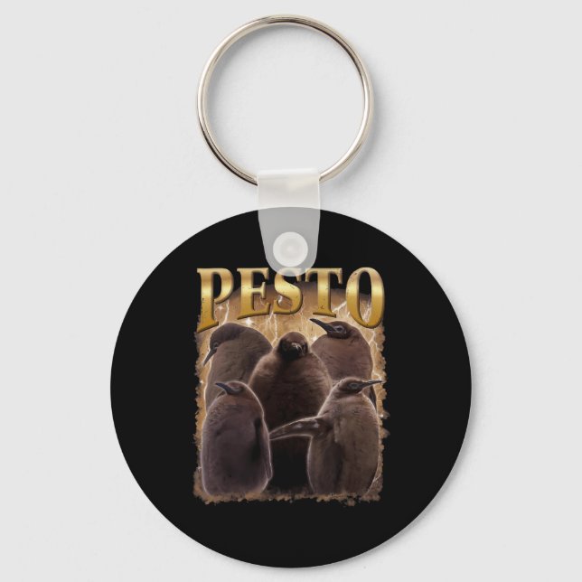 Pesto Penguin Funny Ba1 Nyckelring (Framsida)