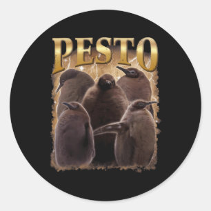 Pesto Penguin Funny Ba1 Runt Klistermärke