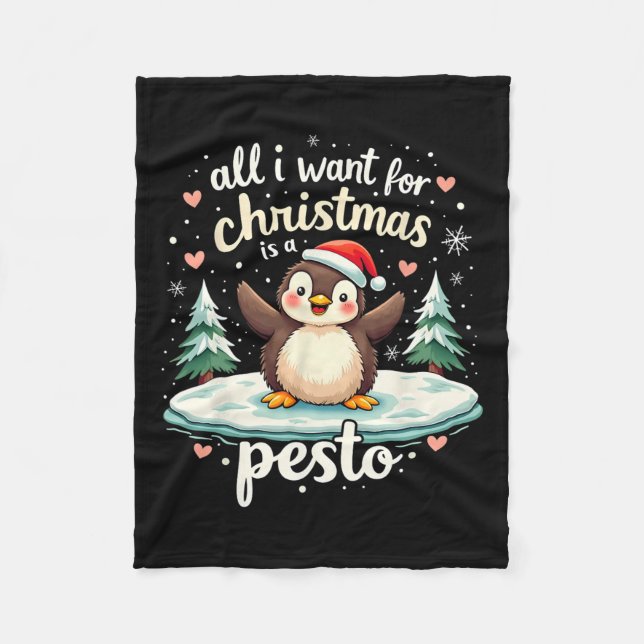 Pesto Penguin Funny Ba Fleecefilt (Framsidan)