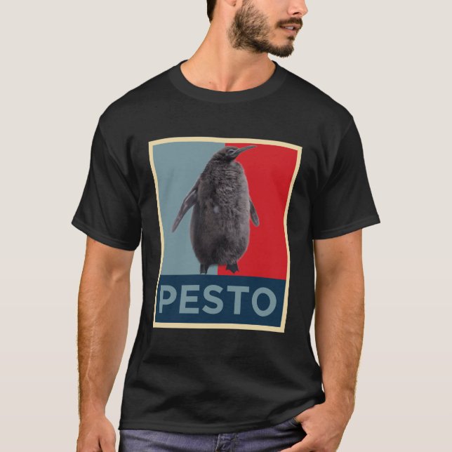 Pesto Penguin: Hope Poster Style Design T Shirt (Framsida)