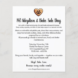 Pet Adoption Bake Sale Fundraiser Flygblad