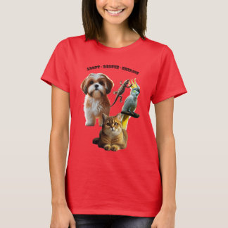 Pet Adoption med Hund, katt, fågel och ödla uran T Shirt
