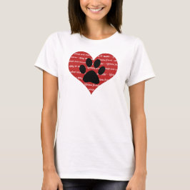 Pet-adoption och rädding hjärta med pajavärde t-shirt