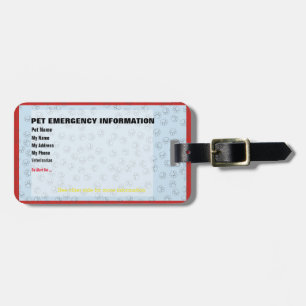 Pet-Akutets informationskort v2 Bagagebricka