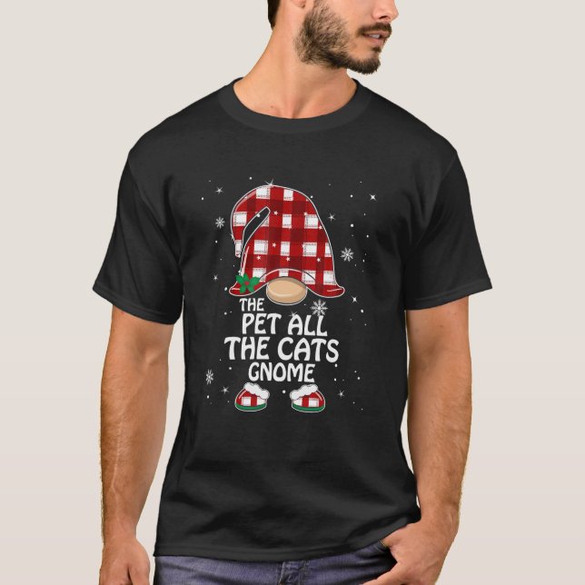 Pet all Cats Gnome Buffalo Play Matching T Shirt (Framsida)