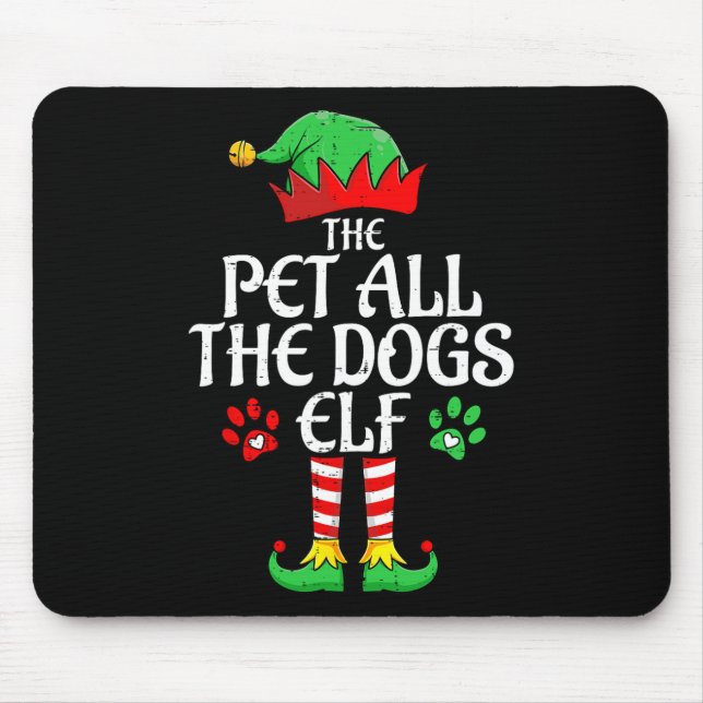Pet all Hundar Elf Julafton matchande julfamn Musmatta (Framsidan)