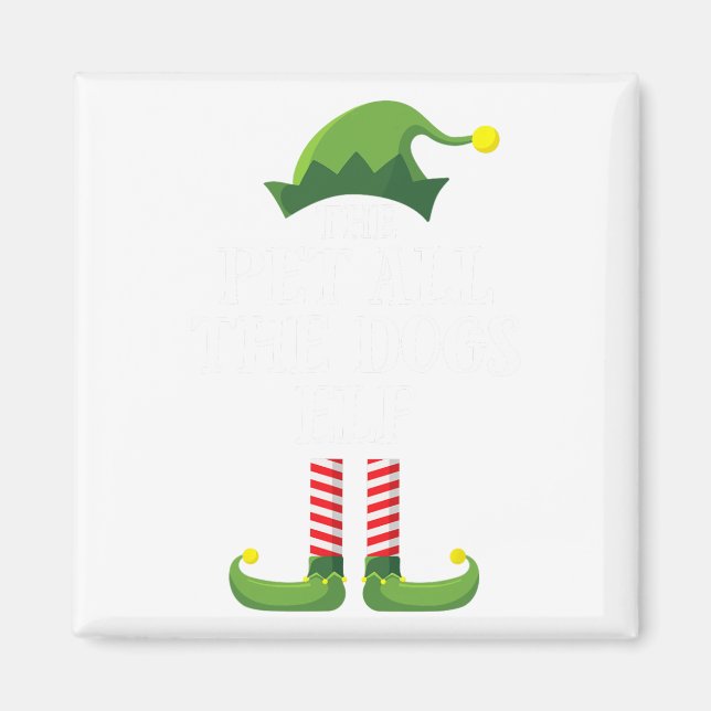 Pet All Hundar Elf Matching Family Group Christm Magnet (Framsidan)