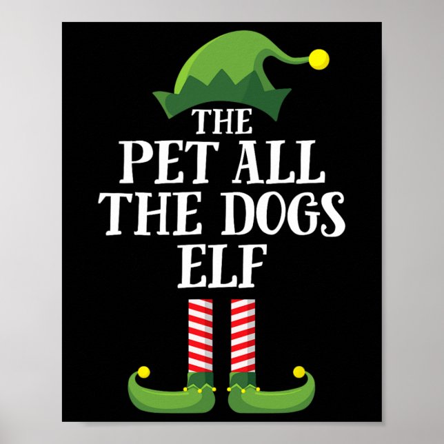 Pet All Hundar Elf Matching Family Group Christm Poster (Framsidan)