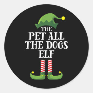 Pet All Hundar Elf Matching Family Group Christm Runt Klistermärke