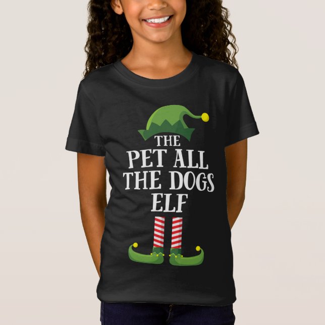Pet all Hundar Elf Matching Family Jul T Shirt (Framsida)