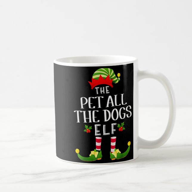 Pet All The Dogs Christmas Elf Matching Pajama X-m Kaffemugg (Höger)