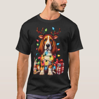 Pet Animal Basset Hound Dog Lover Reindeer Christm T Shirt