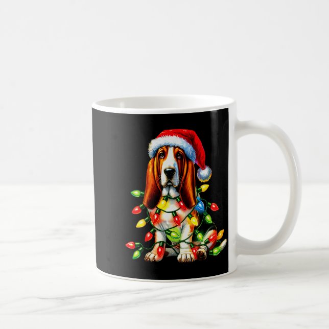 Pet Animal Bet Hound Dog Lover Santa Hat Christmas Kaffemugg (Höger)