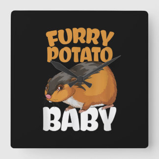 Pet Animal Hamster med potatis Fyrkantig Klocka