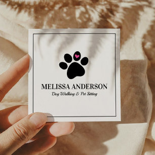 Pet Animal Hund Cat Tass Heart Anpassningsbar Fyrkantigt Visitkort