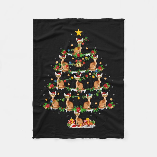 Pet Animal Julafton Ljus Santa A Fleecefilt (Framsidan)