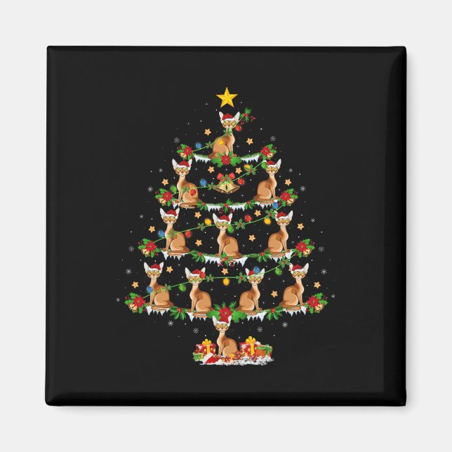 Pet Animal Julafton Ljus Santa A Magnet (Framsidan)