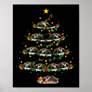 Pet Animal Julafton Ljus Santa Anteater jul Tr Poster