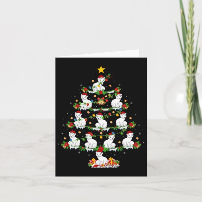 Pet Animal Julafton Ljus Santa Arktis Fox jul Kort (Framsida)