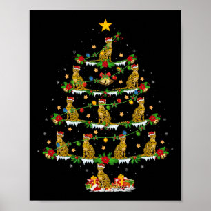 Pet Animal Julafton Ljus Santa Bengal Cat jul Poster