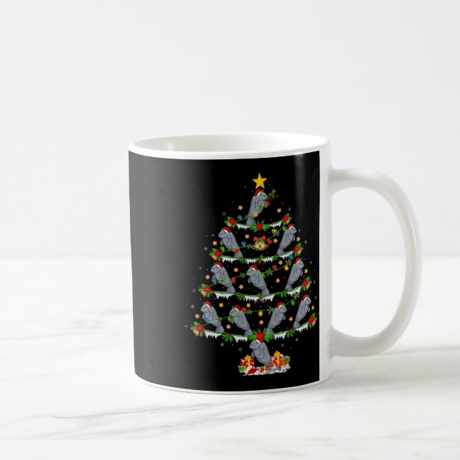 Pet Animal Julafton Ljus Santa Manatee jul Tre Kaffemugg (Höger)