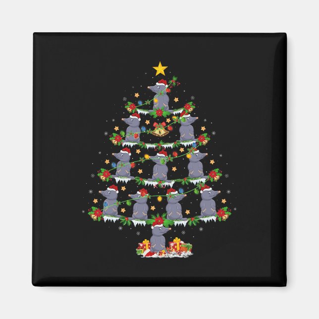 Pet Animal Julafton Ljus Santa Mole Julgran Magnet (Framsidan)