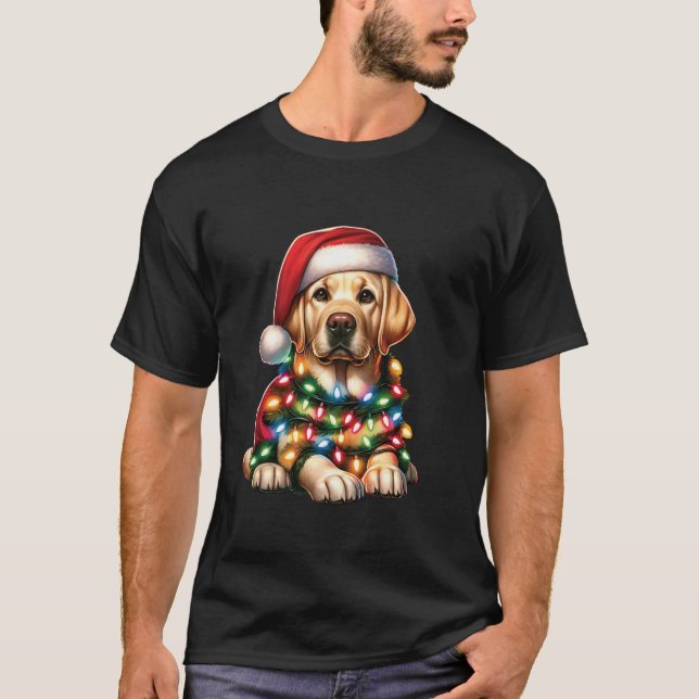 Pet Animal Labrador Retriever Hund Santa Kristi T Shirt (Framsida)
