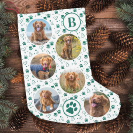 Pet Anpassningsbar Photo Collage Monogram Tass avt Liten Julstrumpa