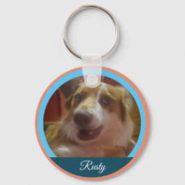 Pet Anpassningsbar Photo och Namn Keychain Nyckelring