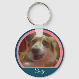 Pet Anpassningsbar Photo och Namn Keychain Nyckelring