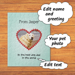 Pet anpassningsbar text aqua pussel