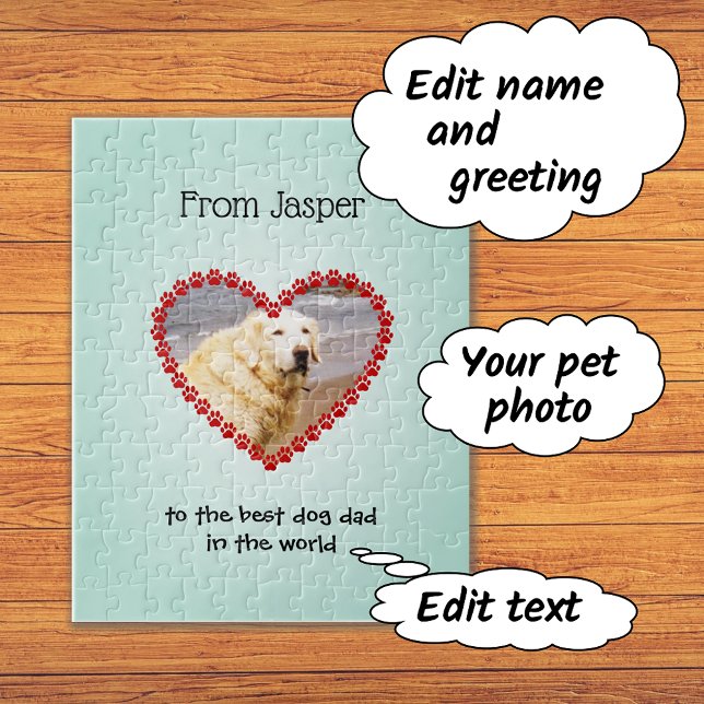 Pet anpassningsbar text aqua pussel (Pale green color background)