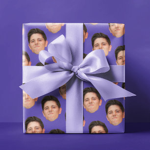 Pet Ansikte Photo Violet Lila Gift Wrapping Papper Presentpapper