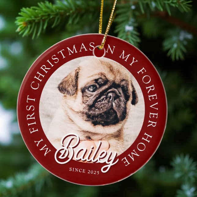 Pet är min första jul i hemmet Modern Julgransprydnad Keramik (Skapare uppladdad)