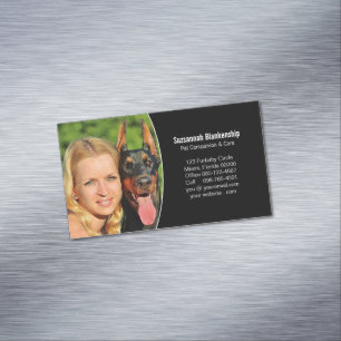 Pet Assion Black White Anpassningsbar Photo Magnetiska Visitkort